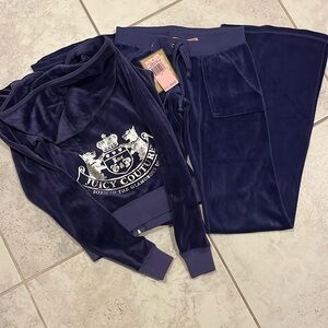Juicy Couture Velour Foil Crest Logo Tracksuit Set